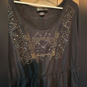 Black Dress with Gold Studded Design